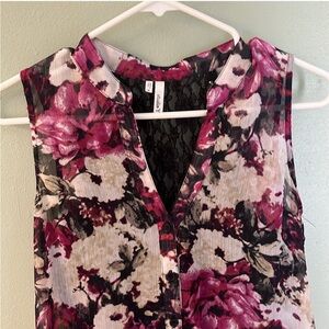 StudioY floral top with lace back